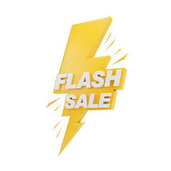 Lightning bolt flash sale promotion with attractive 3D rendering for online retail events