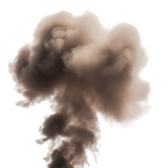 Dramatic explosion smoke plume billows upwards creating powerful visual impact for action scenes