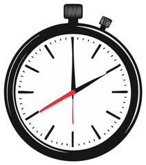 Sketch illustration of vintage stopwatch with red second hand depicting time management efficiency and productivity deadline concept