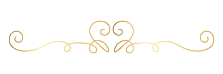 PNG Elegant gold decorative flourish on transparent background
