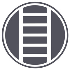 Minimalist ladder icon in a circle symbolizing progress, career growth, and success