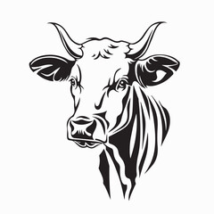 Cow Head Vector Illustration isolated on white background