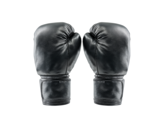 Black leather boxing gloves isolated on black background, Isolated On White Background, Png Transparent