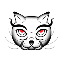 Bakeneko Japanese monster cat tattoo design element