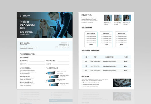 Modern Corporate Project Proposal Template Design Layout