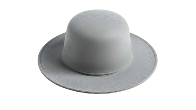 Monochromatic fedora style headwear rendered with a fine textured surface against a dark background