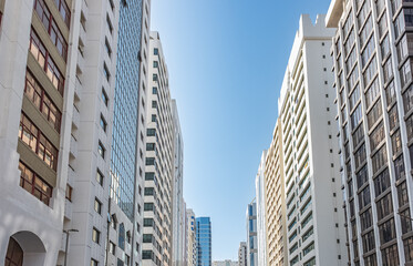 Fototapeta premium Facade of Modern residential apartment buildings exterior. Real estate property condo architecture