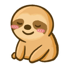 Cute Sloth Cartoon Illustration for Kids and Stickers Design