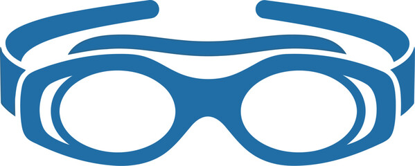 Blue swim goggles for pool and open water swimming vector