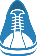 Blue canvas sneaker front view isolated graphic vector