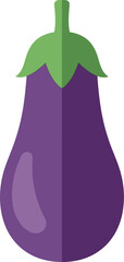 Vibrant purple eggplant fresh vegetable food icon healthy eating vector