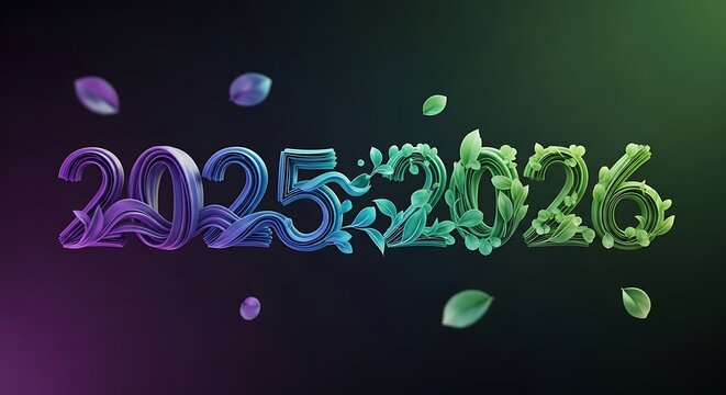 Celebrate the vibrant new year 2025-2026 with flourishing growth and nature's promise, perfect for eco-friendly campaigns and fresh beginnings