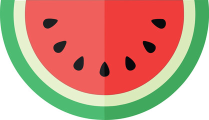 Vibrant watermelon slice summer refreshment flat icon vector