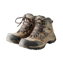 Pair of worn hiking boots