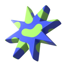 Obraz premium Abstract starburst png sticker, 3D geometric shape, transparent background