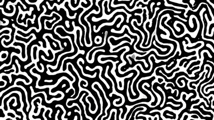 Intricate black and white abstract pattern design.