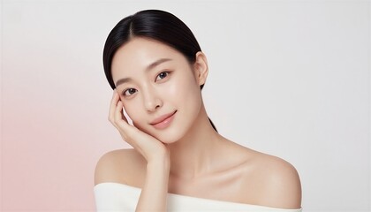 頬に手をあてて微笑むポニーテールの女性