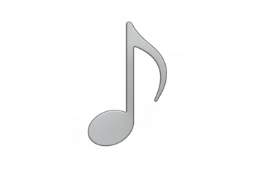Eighth note icon representing music, soundtrack, audio and sound applications with transparent background