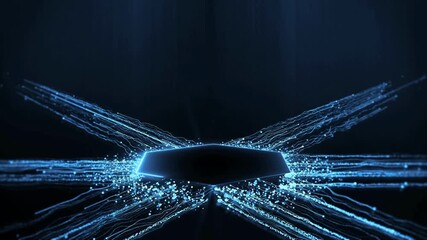 visual effect podium for Bitcoin digital cryptocurrency intro. Broadcast design futuristic - Powered by Adobe