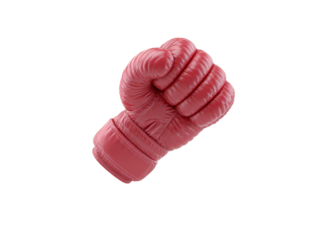 Pink boxing glove fist power strength competition sport, Isolated On White Background, Png Transparent