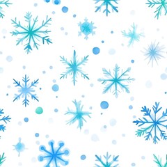 Fototapeta premium Winter's Delicate Dance: A captivating pattern of intricately designed snowflakes dances across the image, each one a unique emblem of winter's embrace. The cool.