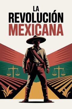 La Revoluci&oacute;n Mexicana Poster with Mexican Revolution Hero and Symbolism