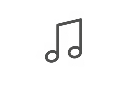 Music note symbol graphic vector illustration on transparent background representing audio sound melody rhythm - Powered by Adobe