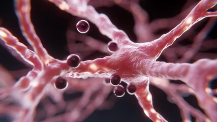 Close-up of neuron cells, detailed biological structures, abstract view of neural networks, Brain Awareness Week