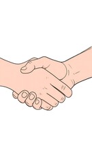 Illustration of two human hands in a firm handshake gesture