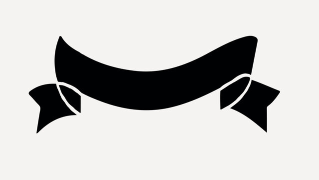 Black ribbon banner illustration vector