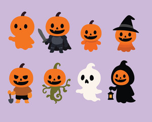 halloween pumpkim ghost cartoon