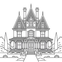 sketch of the old town of tallinn coloring page