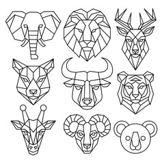 vector set of tattoo and animals 