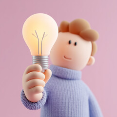 light bulb in hand