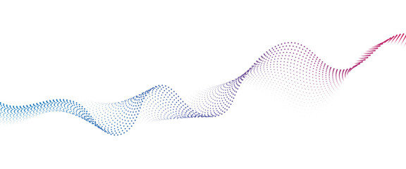 Flowing Dot Wave halftone gradient pattern on transparent background	
