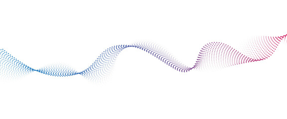 Flowing Dot Wave halftone gradient pattern on transparent background	
