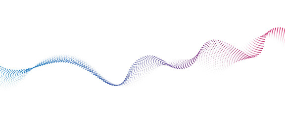 Flowing Dot Wave halftone gradient pattern on transparent background	
