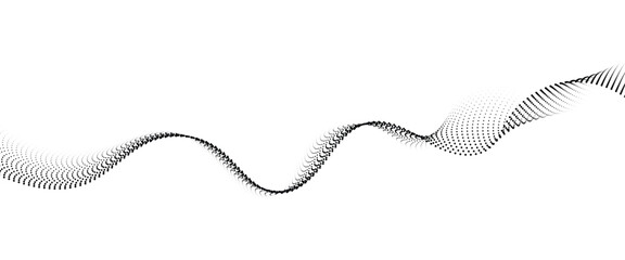 Flowing Dot Wave halftone gradient pattern on transparent background	

