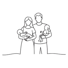 family line art vector