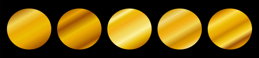 Metallic gold gradient swatch in smooth plate texture. Glossy gold surface and warm reflection define a premium gradient plate.