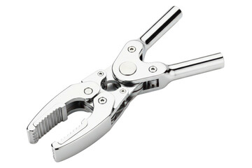 Heavy-duty chrome industrial compound action locking hand tool isolated on transparent background