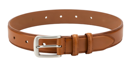 Polished leather accessory featuring a simple metallic clasp against a dark background