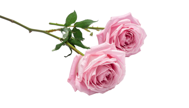 Delicate pink rose floral arrangement for wedding and love themes isolated on transparent background