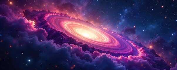 Mystical cosmic swirl of nebulae and stars, vibrant colors and celestial dust, representing the vastness and beauty of the astrological cosmos , astrology, cosmos