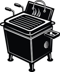 deep fryer icon, deep fryer Black silhouette vector illustration