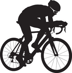 Cyclist riding a bicycle competition fast motion silhouette