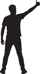 Man giving thumbs up gesture silhouette