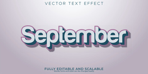 Stylish 3d september text effect with soft lighting and subtle background