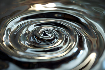 Mesmerizing Liquid Metal Vortex Swirling Reflections of Light and Shadow