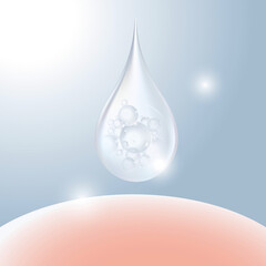 Fototapeta premium 3d collagen skin serum and vitamin illustration isolated on soft color background